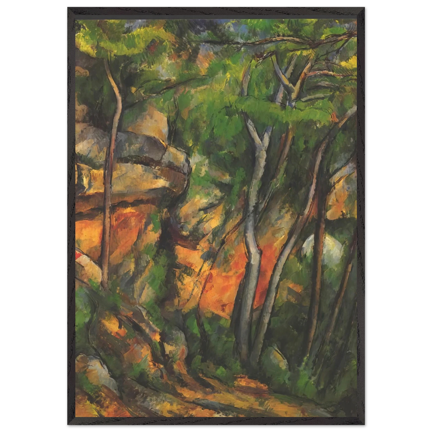 In the Park of the Chateau Noir - Paul Cezanne 70x100 cm / 28x40 inches Framed Art Print – Black Wooden Frame