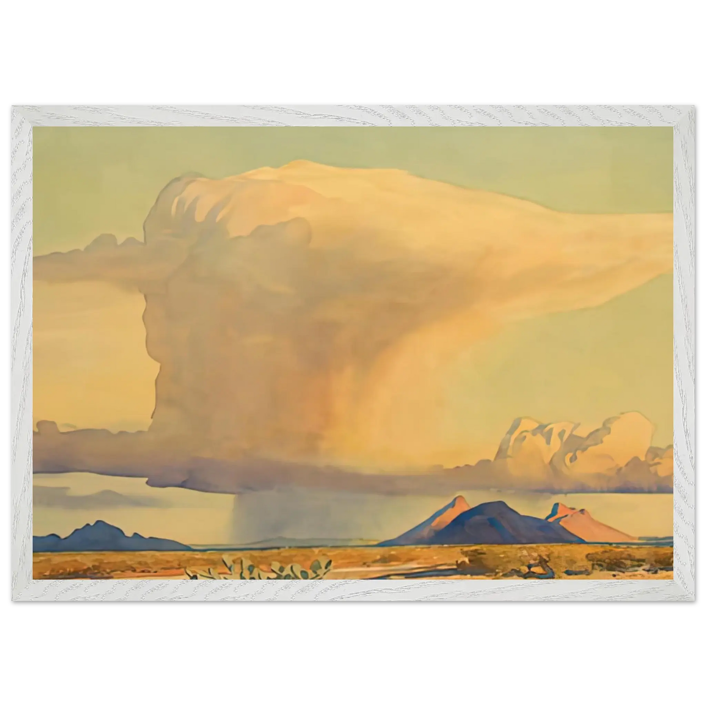 Maynard Dixon - DROUGHT AND DOWNPOUR 1944 Wall art - 50x70 cm / 20x28 Inches - Premium Wooden Framed Poster With Fine Art Paper - Wood frame