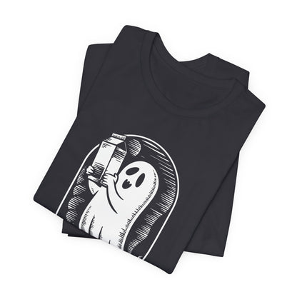 just un père qui revient toujours avec du lait t-shirt Halloween - T-shirt unisexe en jersey à manches courtes