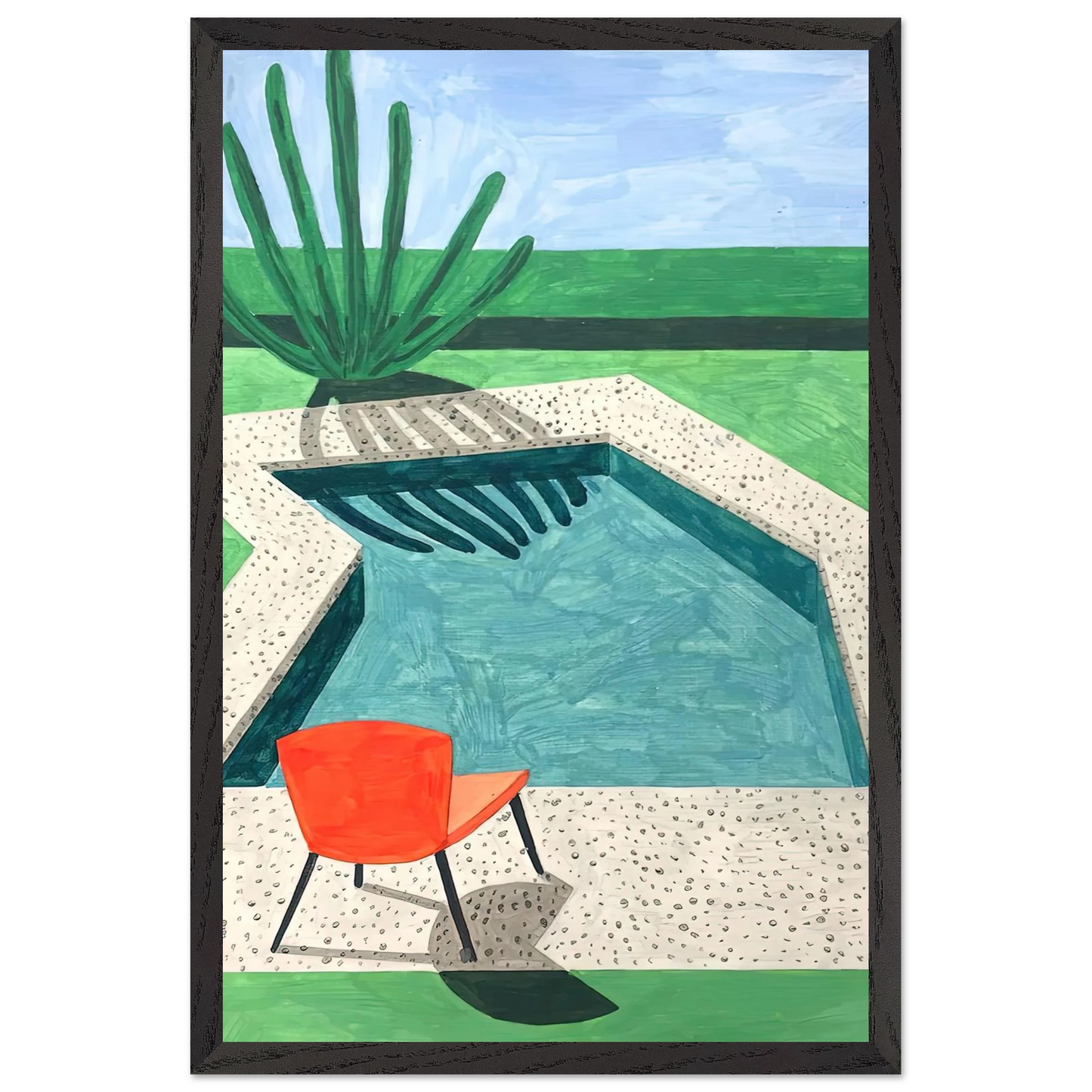 David Hockney - David Hockney Wall art - 60x80 cm / 24x32 inches - Premium Wooden Framed Poster With Fine Art Paper-canvas - White frame