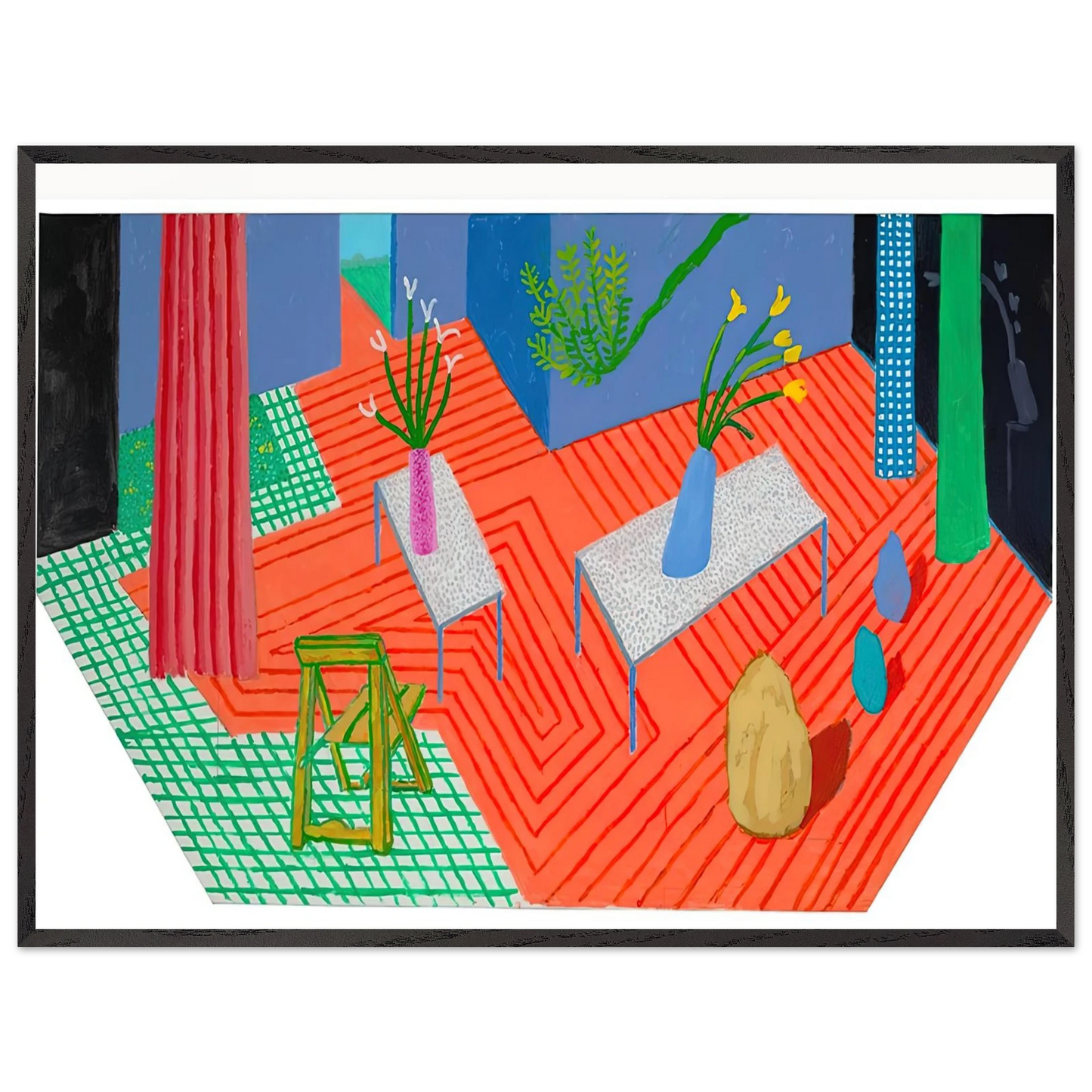 David Hockney - David Hockney Wall art - 45x60 cm / 18x24 inches - Premium Wooden Framed Poster With Fine Art Paper-canvas - White frame
