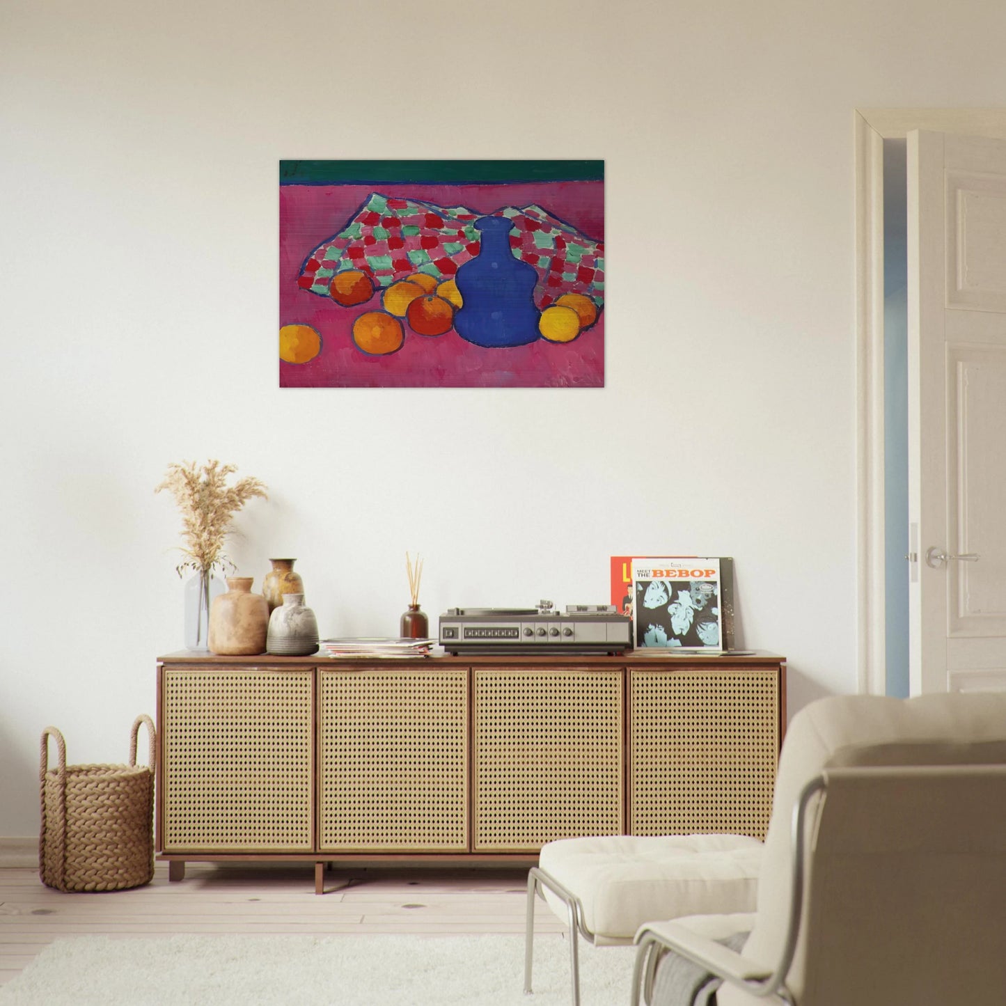 BLAUE VASE MIT ORANGEN 1908 - Alexej von Jawlensky Brushed Aluminum Print - 70x100 cm / 28x40 inches | Alexej von Jawlensky Aluminum Print | Alexej von Jawlensky Prints