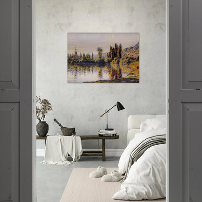 The Seine at Vetheuil - claude monet Brushed Aluminum Print - 70x100 cm / 28x40 inches | claude monet Aluminum Print | claude monet Prints
