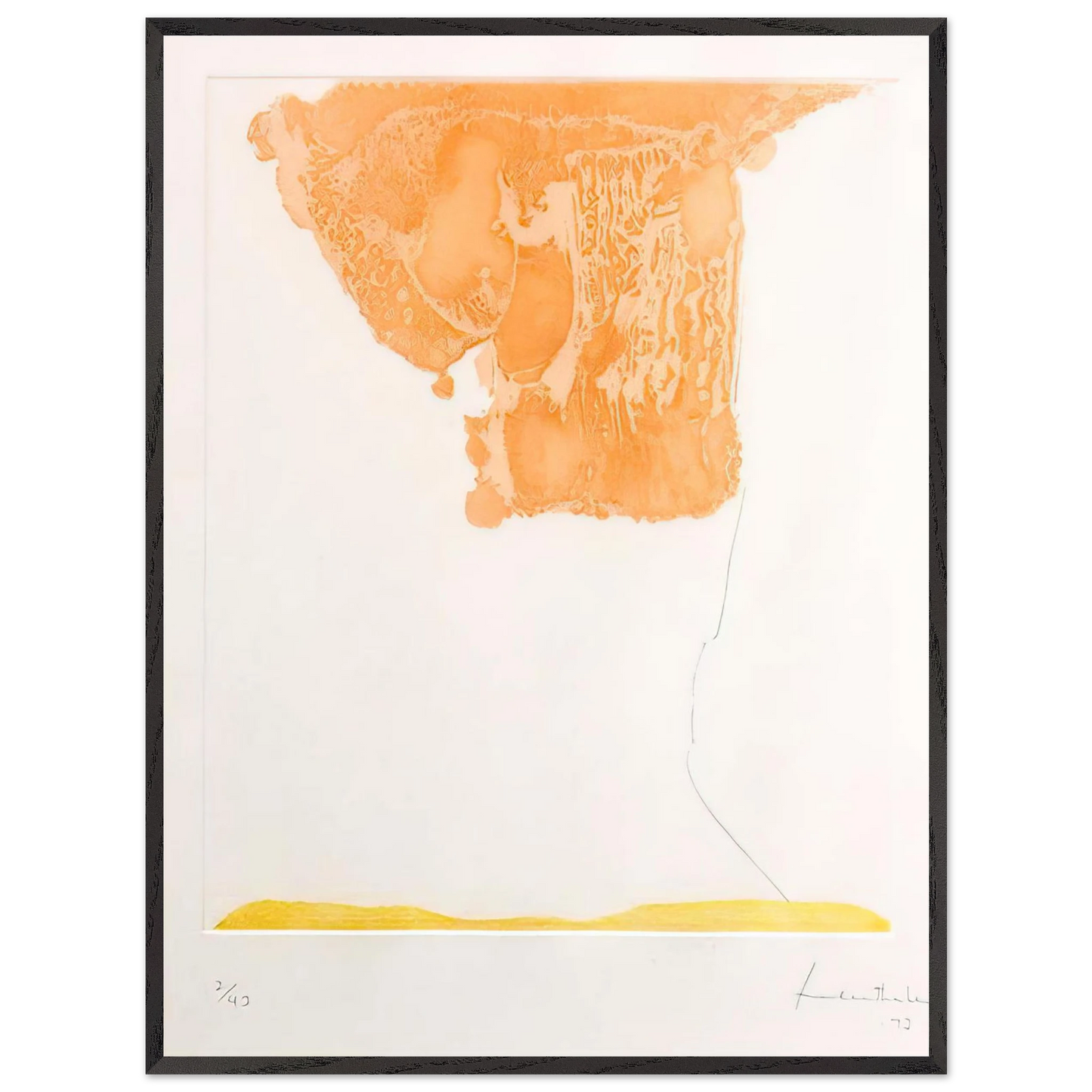 Helen Frankenthaler - Pranzo Italiano - 1973 Wall art - 20x25 cm / 8x10 inches - Premium Wooden Framed Poster With Fine Art Paper-canvas - Black frame