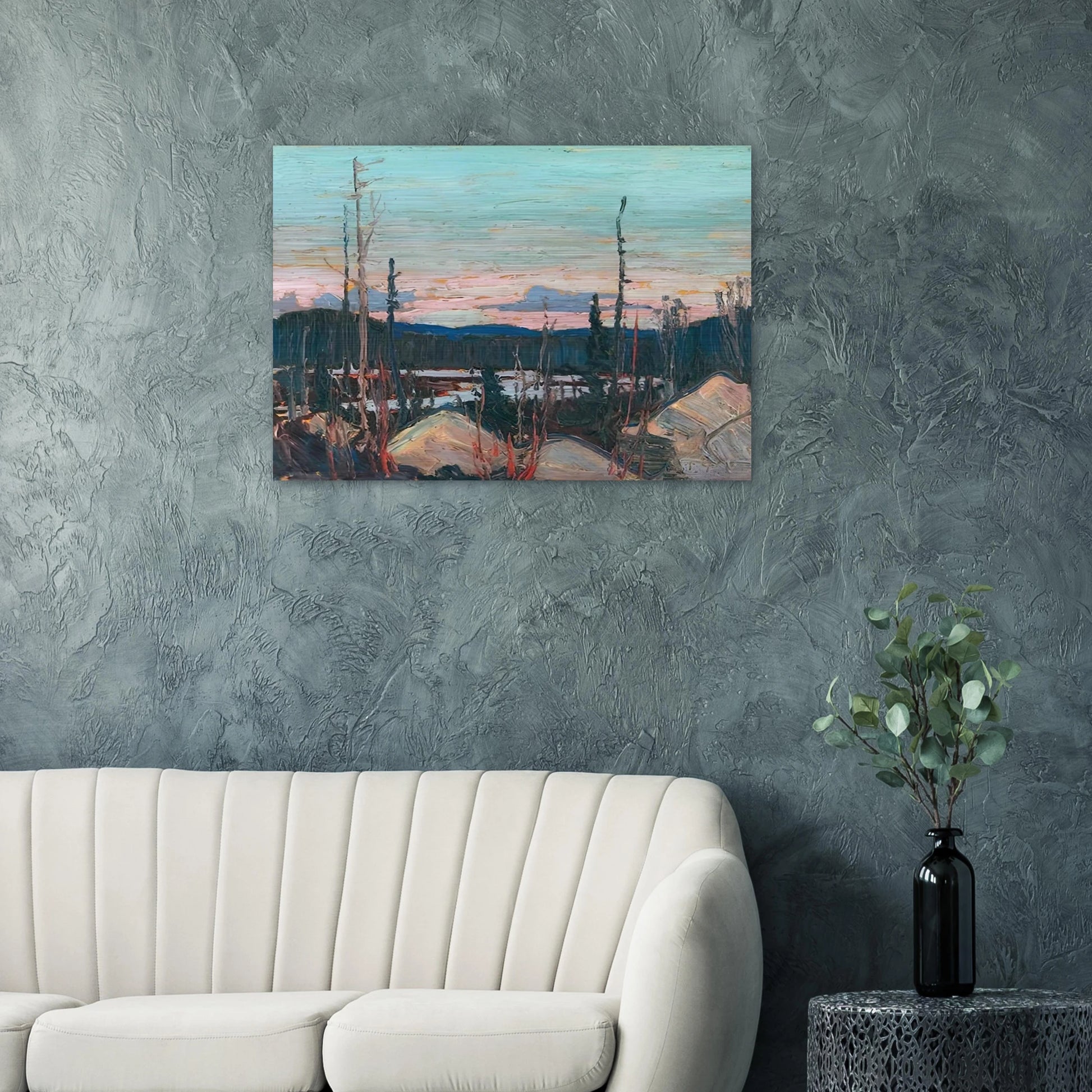 BURNT AREA WITH RAGGED ROCKS 1915 - Tom Thomson Brushed Aluminum Print - 70x100 cm / 28x40 inches | Tom Thomson Aluminum Print | Tom Thomson Prints