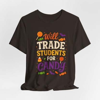 "Échange Élèves Contre Bonbons Prof Mignonne Déguisement Halloween T-Shirt"
