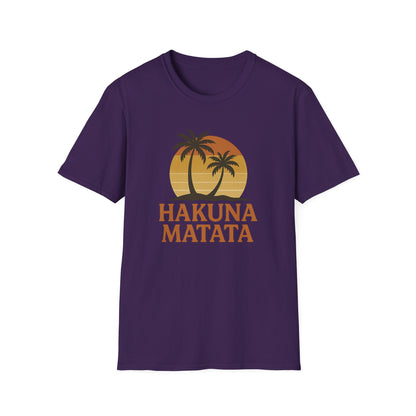 Hakuna Matata T-shirt rétro graphique, T-shirt à l'humeur positive "Pas de soucis", T-shirt inspiré des années 90, Haut avec citation feel-good, Cadeau unisexe