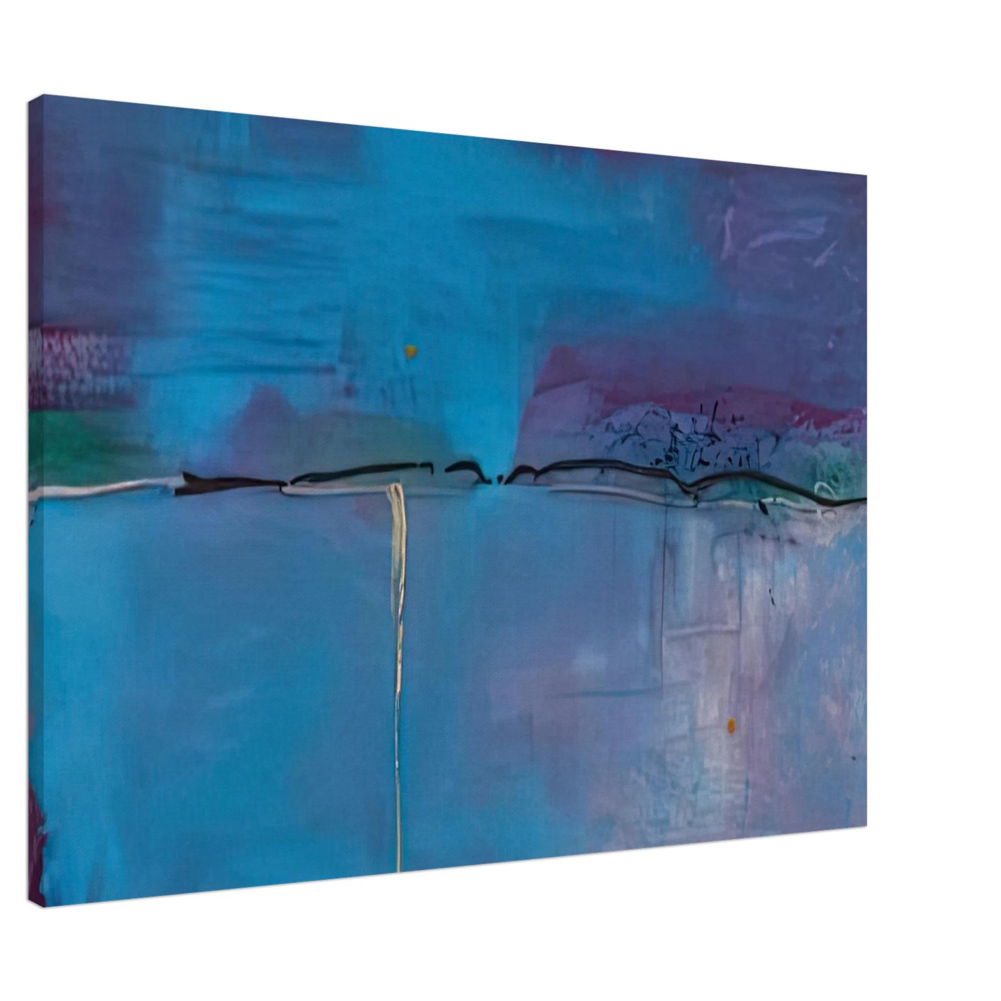 Helen Frankenthaler - Zone Blue, 1994- Wall Art - 60x80 cm / 24x32 inches - Premium Wooden Framed Poster With Fine Art Paper-canvas - Wood frame