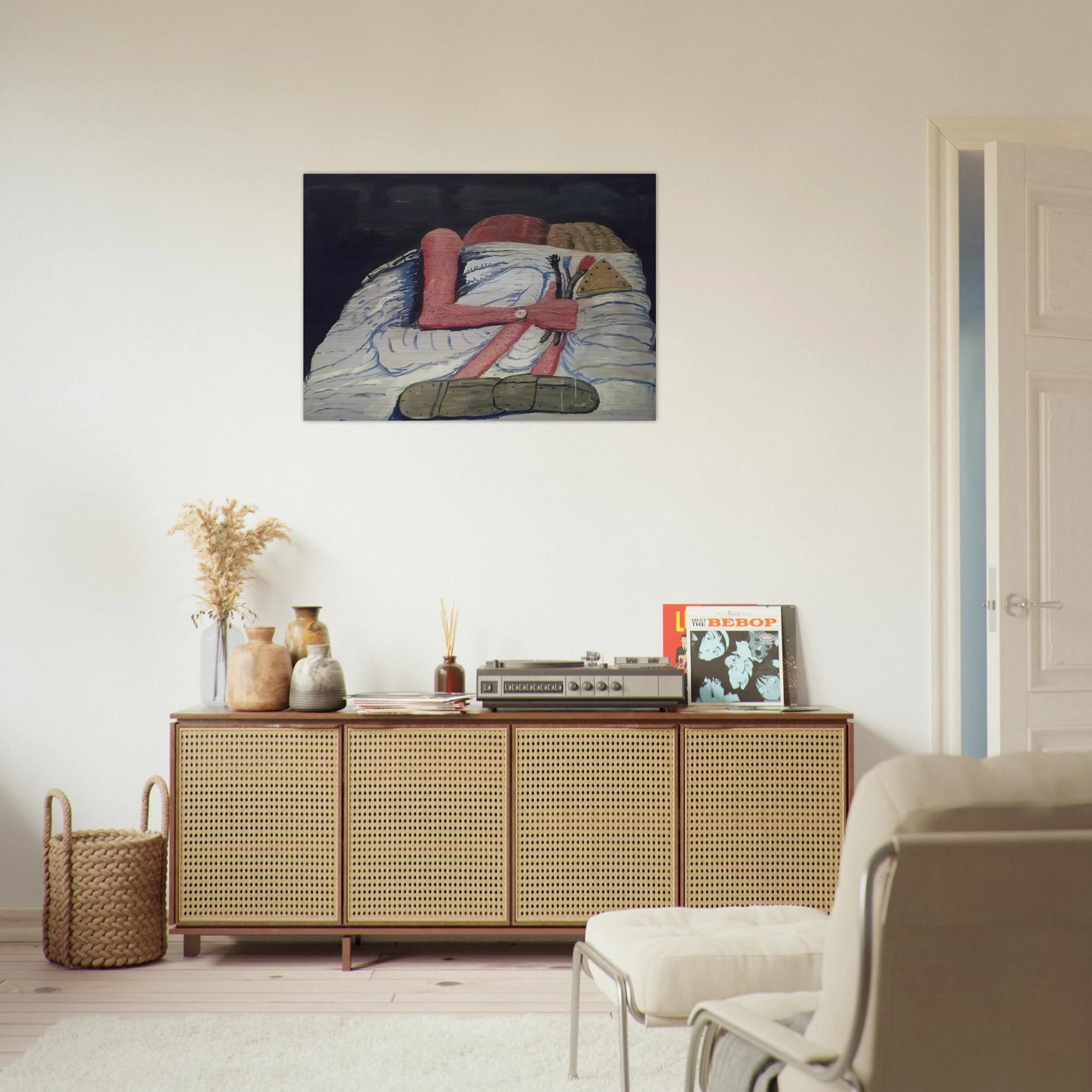 COUPLE IN BED - Philip Guston Brushed Aluminum Print - 70x100 cm / 28x40 inches | Philip Guston Aluminum Print | Philip Guston Prints