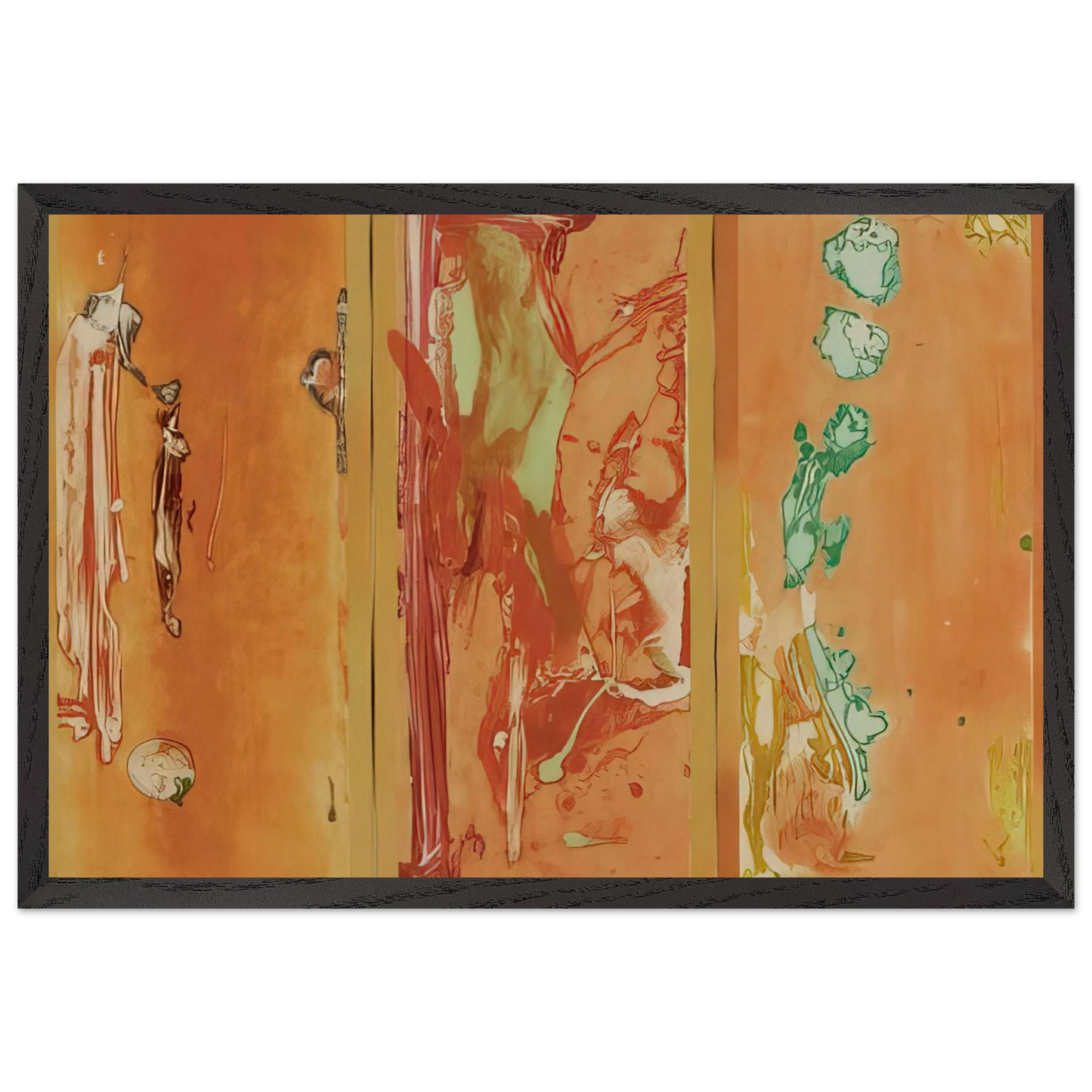Helen Frankenthaler - Gateway - 1988 Wall art - 28x43  cm / XL (11x17 inches) - Premium Wooden Framed Poster With Fine Art Paper-canvas - White frame