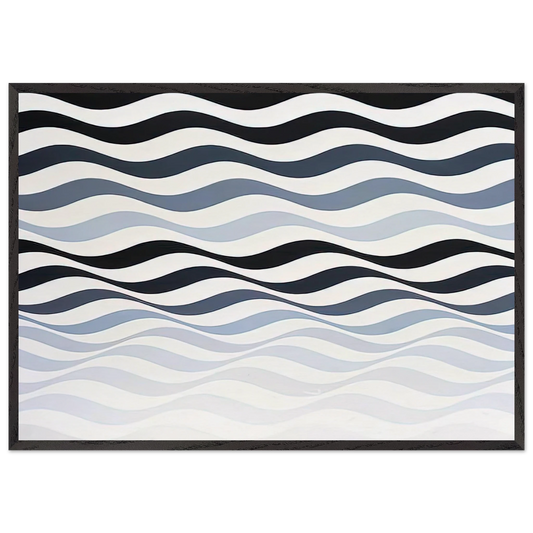 ARREST 3 1965 - Bridget Riley 70x100 cm / 28x40 inches Framed Art Print – Black Wooden Frame