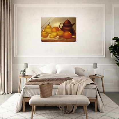 STILL LIFE WITH COFFEE POT - Fernando Botero Acrylic Print - 70x100 cm / 28x40″ inches | Fernando Botero Wall Art | Fernando Botero Prints