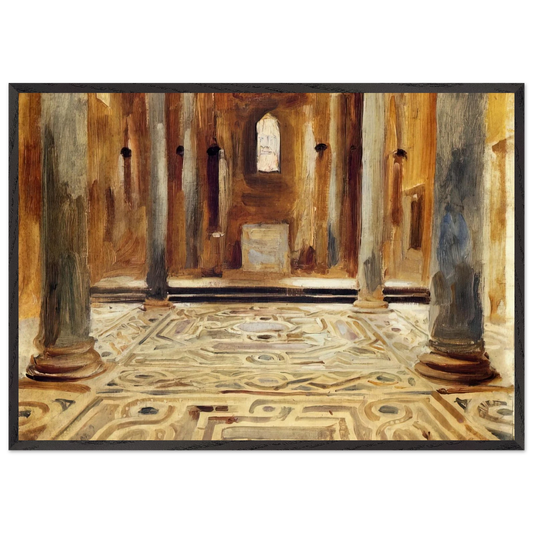 A Mosque Cairo - John Singer Sargent 70x100 cm / 28x40 inches Framed Art Print – Black Wooden Frame