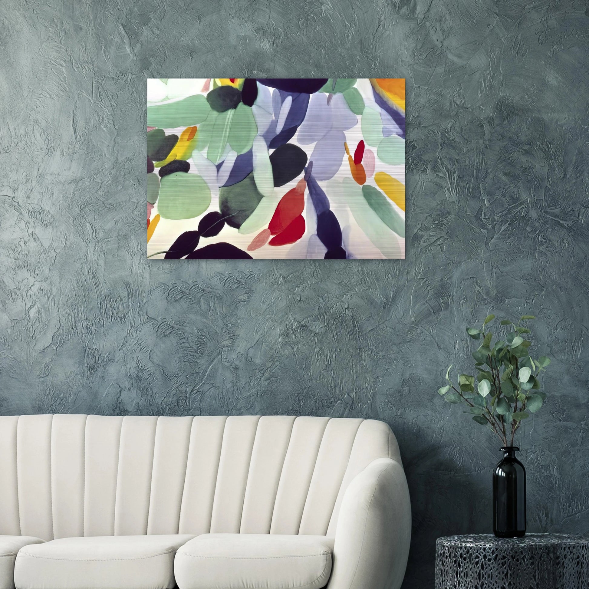 Seven Green Leagues - Alice Baber Brushed Aluminum Print - 70x100 cm / 28x40 inches | Alice Baber Aluminum Print | Alice Baber Prints