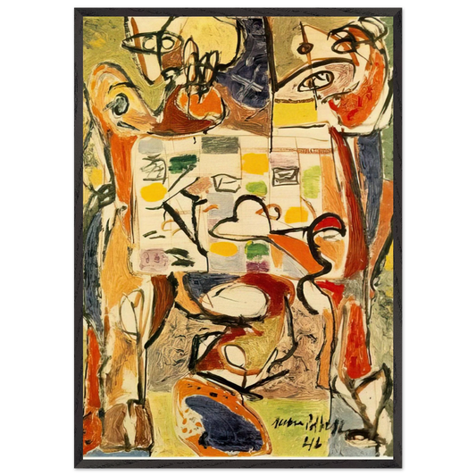 THE TEA CUP - Jackson Pollock 70x100 cm / 28x40 inches Framed Art Print – Black Wooden Frame
