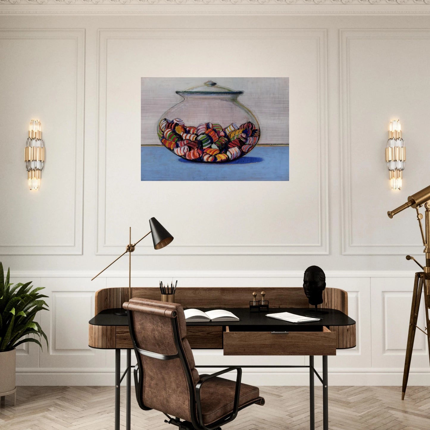 Glassed Candy - 1969 - Wayne Thiebaud Brushed Aluminum Print - 70x100 cm / 28x40 inches | Wayne Thiebaud Aluminum Print | Wayne Thiebaud Prints