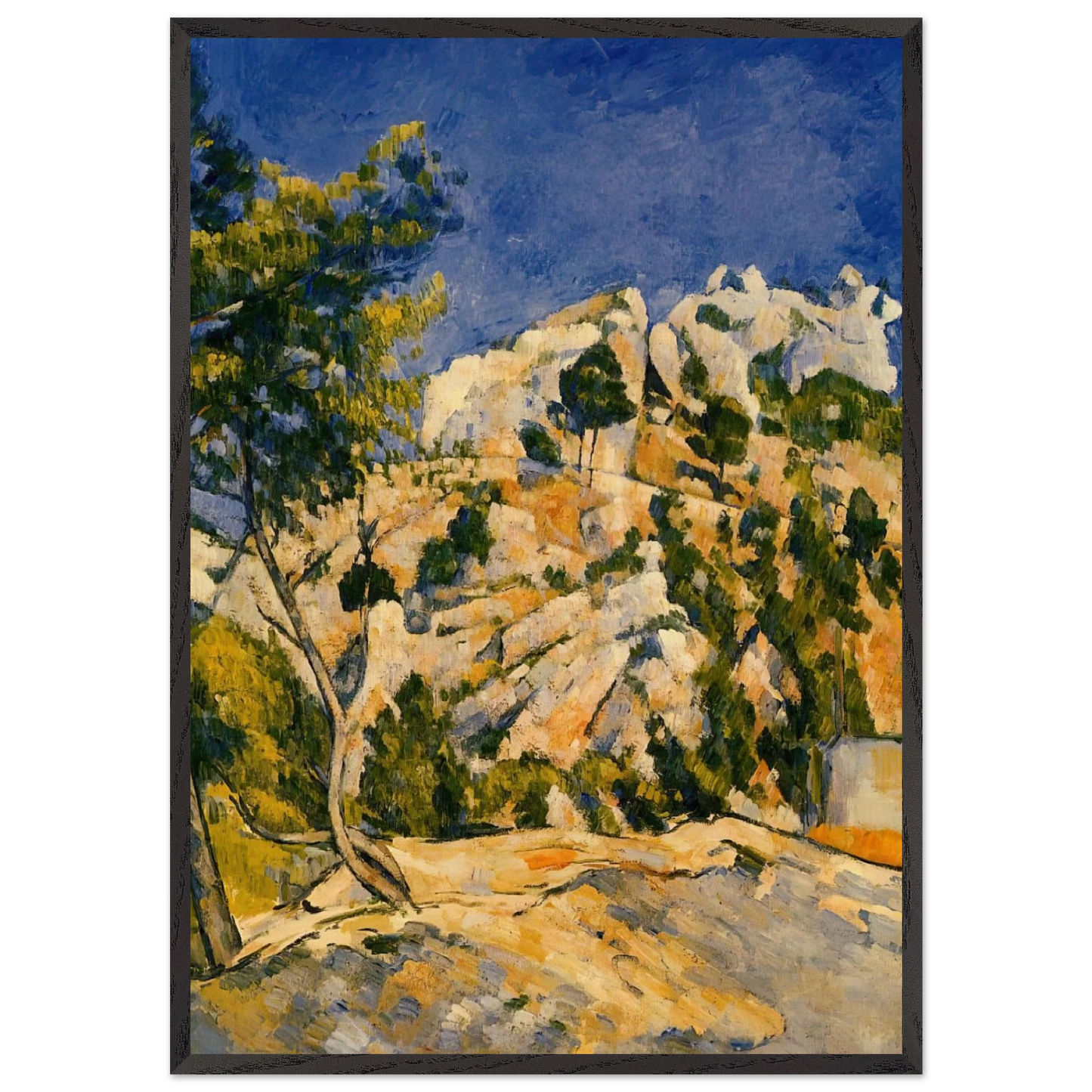 Bottom of the Ravine - Paul Cezanne 70x100 cm / 28x40 inches Framed Art Print – Black Wooden Frame