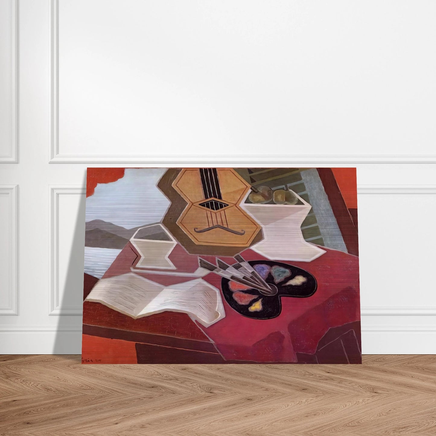 TABLE OVERLOOKING THE SEA 1925 - Juan Gris Brushed Aluminum Print - 70x100 cm / 28x40 inches | Juan Gris Aluminum Print | Juan Gris Prints