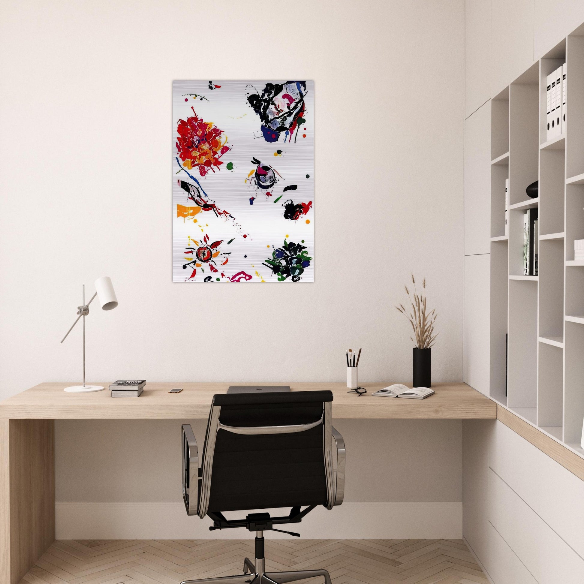 Untitled  SFE-046  - Sam Francis Brushed Aluminum Print - 70x100 cm / 28x40 inches | Sam Francis Aluminum Print | Sam Francis Prints