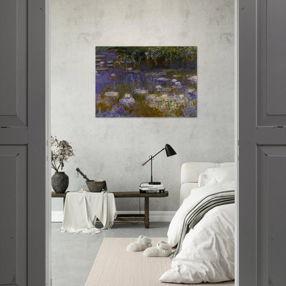 Water Lilies, Yellow and Lilac - claude monet Brushed Aluminum Print - 70x100 cm / 28x40 inches | claude monet Aluminum Print | claude monet Prints