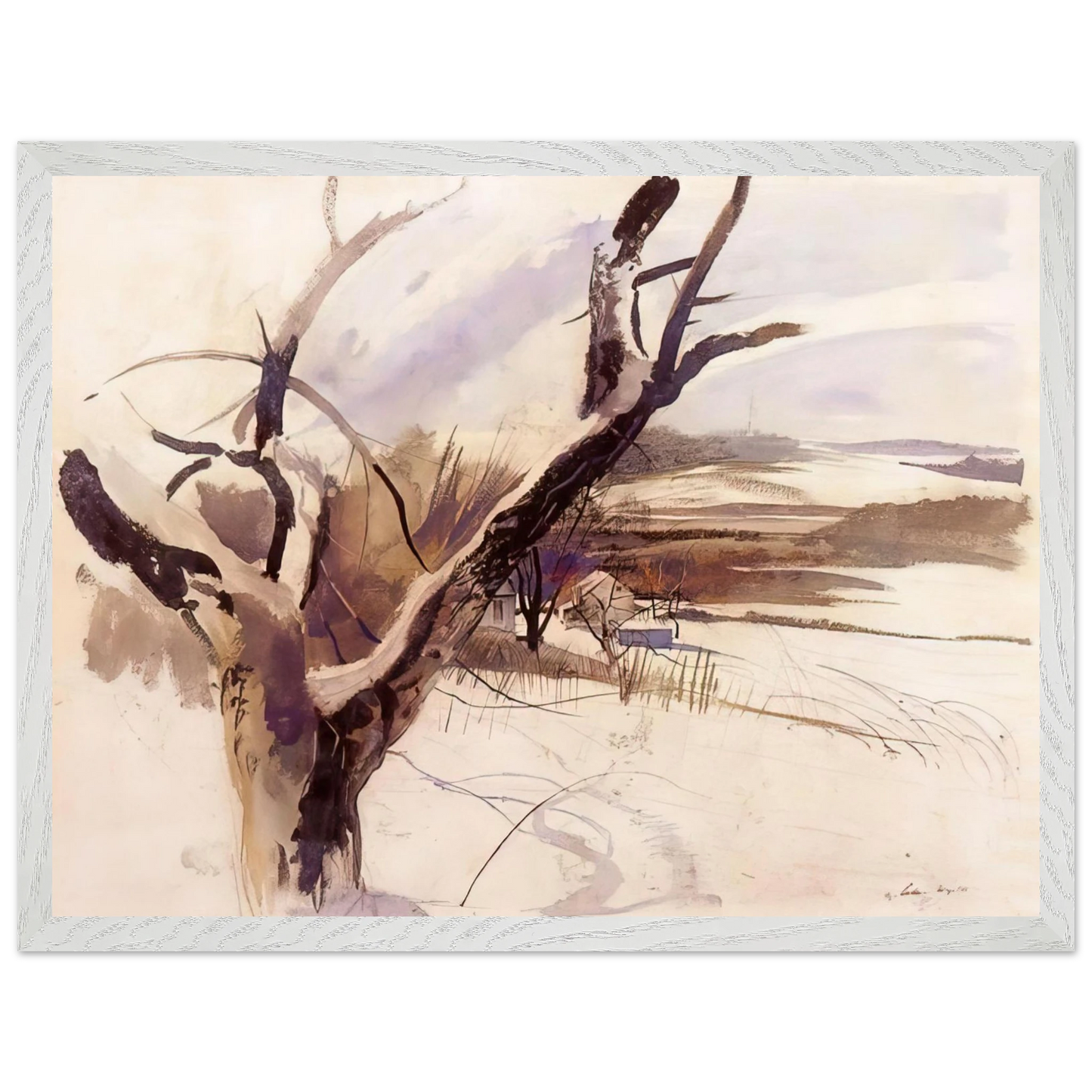 Andrew Wyeth - WINTER FARM SCENE Wall Art - 60x80 cm / 24x32 inches - Fine Art Poster-canvas - -