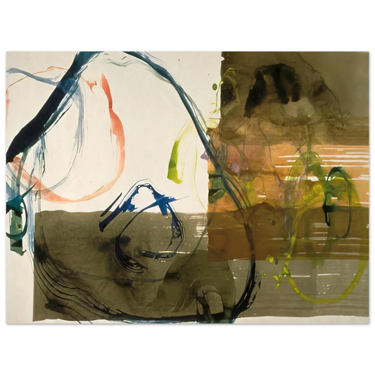 John Cage - New River Watercolor, Series I, #5 - 1988  75x100 cm / 30x40inches Fine Art Poster