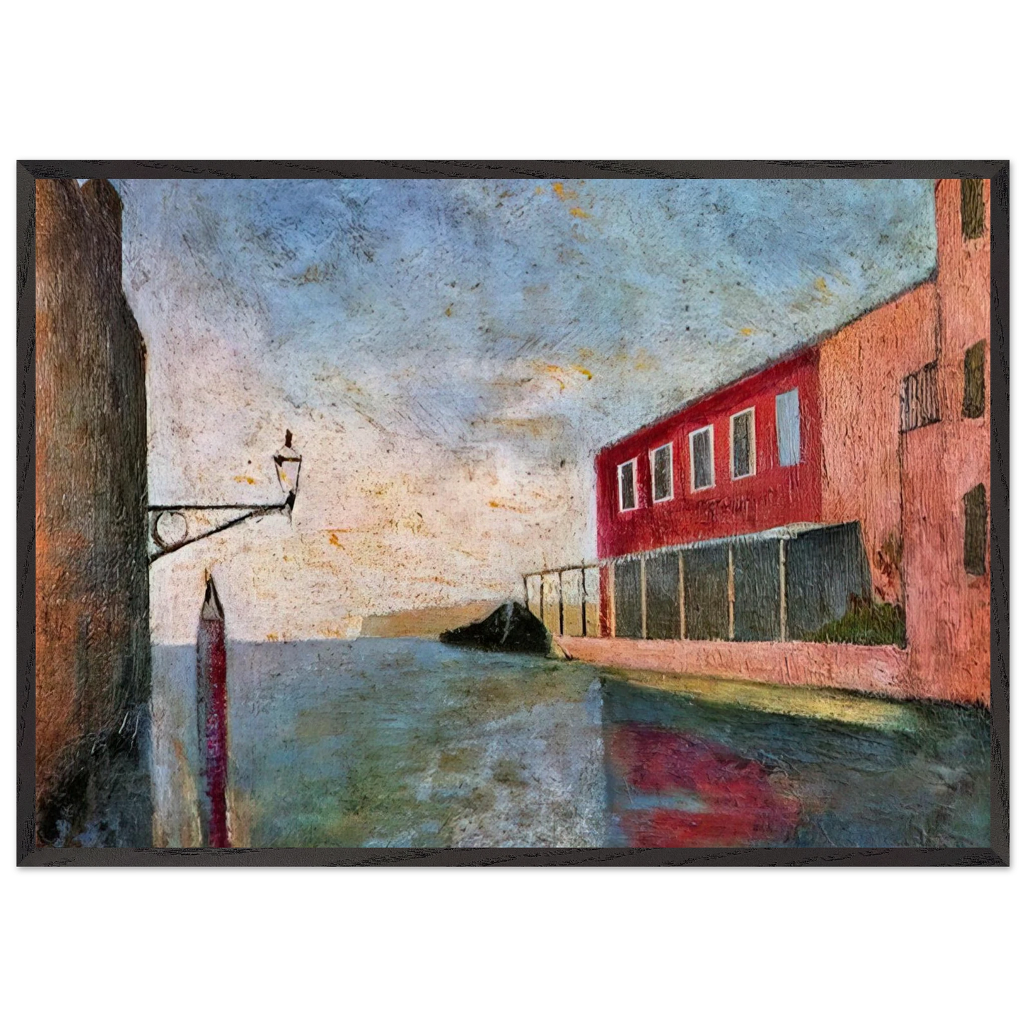 Untitled N19 - Carlo Carra 70x100 cm / 28x40 inches Framed Art Print – Black Wooden Frame