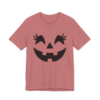 Masque de citrouille Jack O'Lantern Cils Halloween Femmes Filles T-Shirt