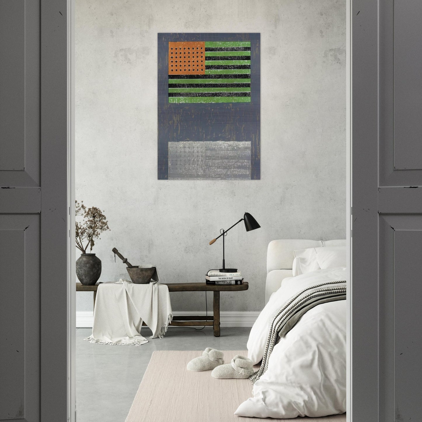 FLAGS ULAE 42 - Jasper Johns Brushed Aluminum Print - 70x100 cm / 28x40 inches | Jasper Johns Aluminum Print | Jasper Johns Prints