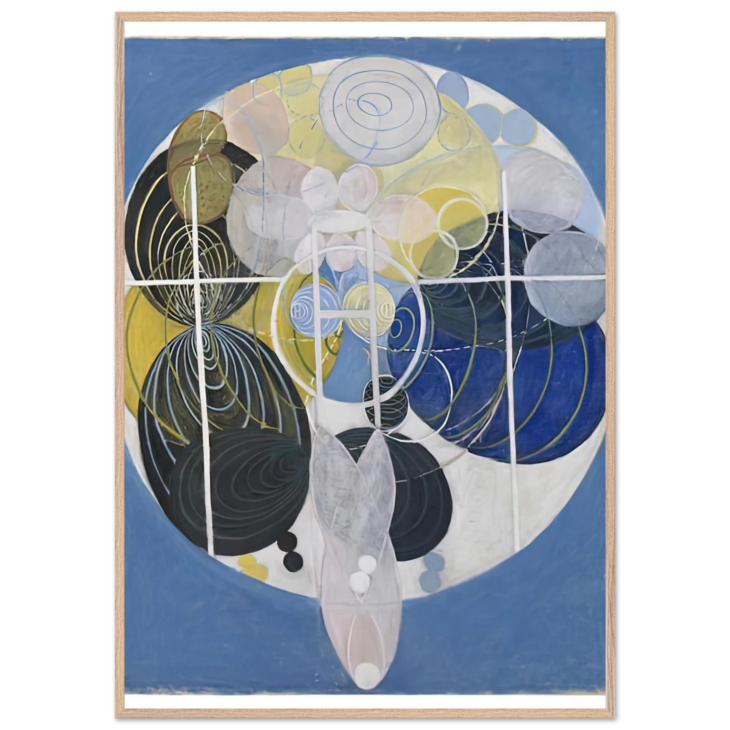 Hilma af Klint - THE LARGE FIGURE PAINTINGS NR 5 1907 Wall art - 13x18 cm / 5x7 inches - Premium Wooden Framed Poster With Fine Art Paper-canvas - Black frame
