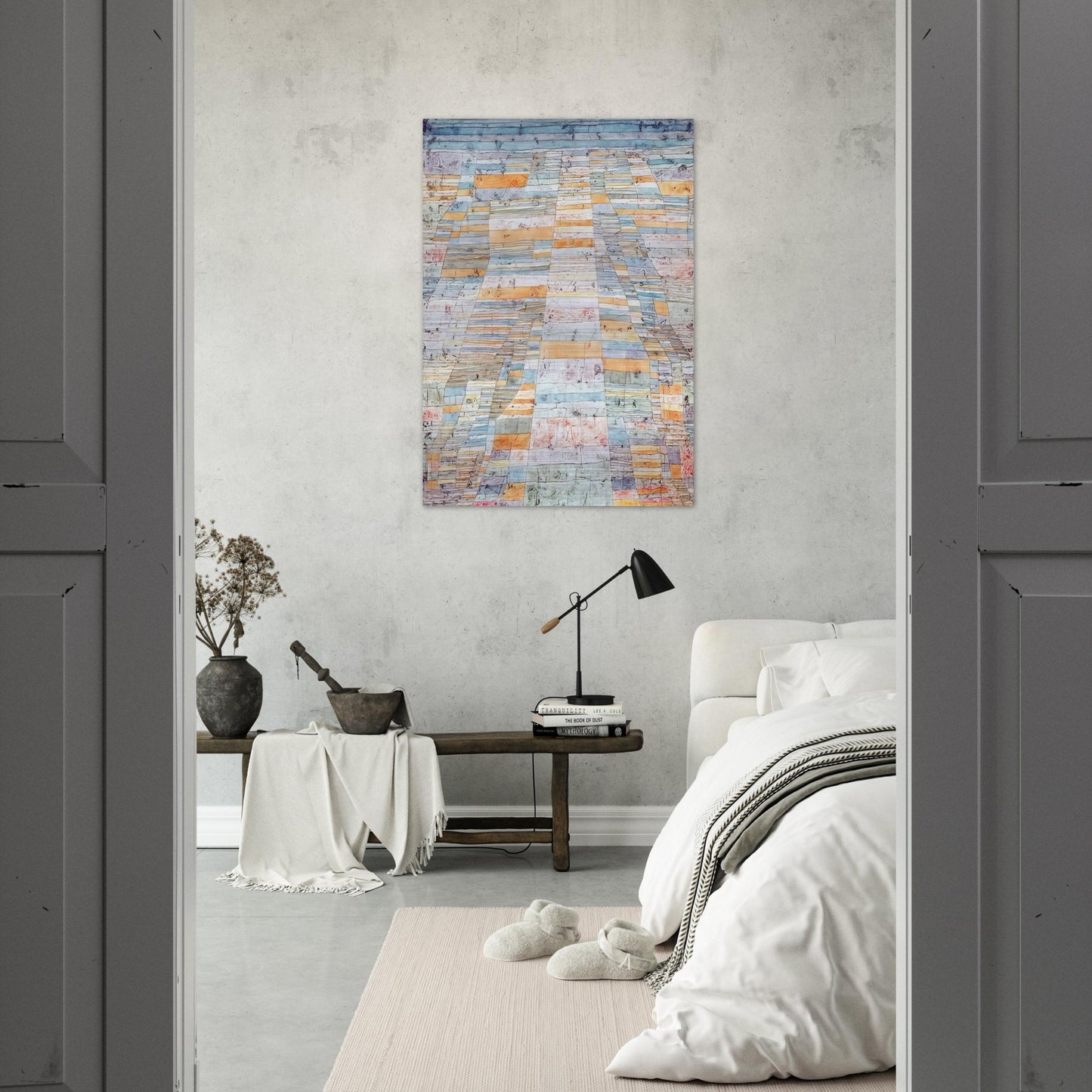 MAIN PATH AND BYWAYS 1929 - Paul Klee Brushed Aluminum Print - 70x100 cm / 28x40 inches | Paul Klee Aluminum Print | Paul Klee Prints