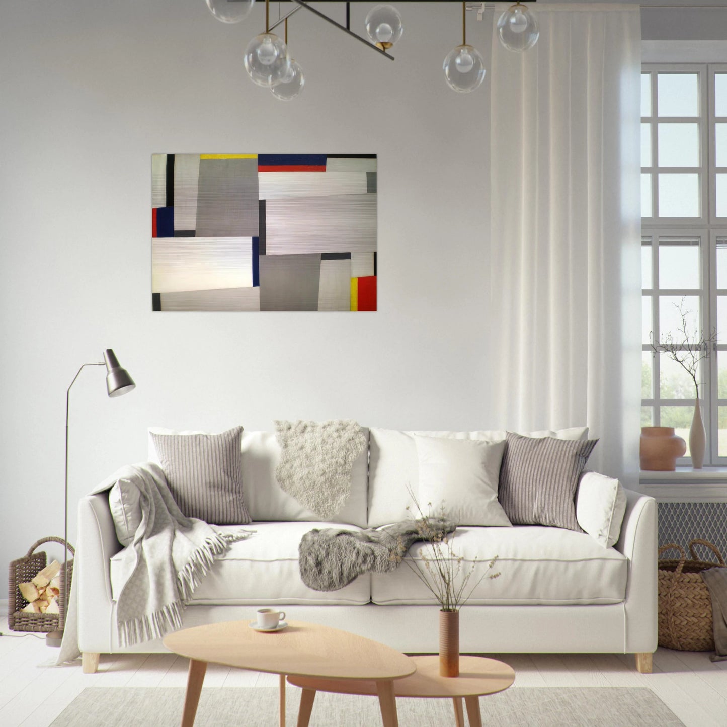 Relational Painting #73 - 1954 - Fritz Glarner Brushed Aluminum Print - 70x100 cm / 28x40 inches | Fritz Glarner Aluminum Print | Fritz Glarner Prints