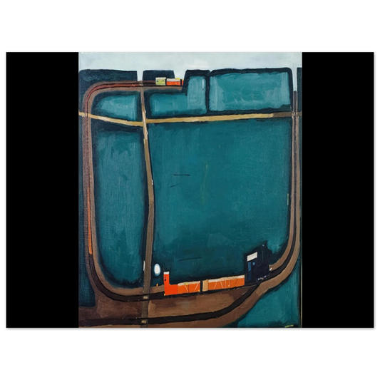 Jerzy Nowosielski - NARROW GAUGE RAILWAY IN THE MOUNTAINS 1963  75x100 cm / 30x40inches Fine Art Poster