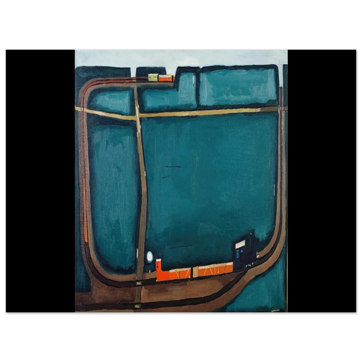 Jerzy Nowosielski - NARROW GAUGE RAILWAY IN THE MOUNTAINS 1963  75x100 cm / 30x40inches Fine Art Poster