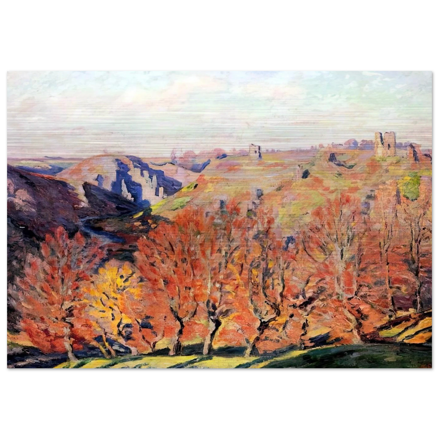 Les Ruines a Crozant - 1897 - Armand Guillaumin Brushed Aluminum Print - 70x100 cm / 28x40 inches | Armand Guillaumin Aluminum Print | Armand Guillaumin Prints