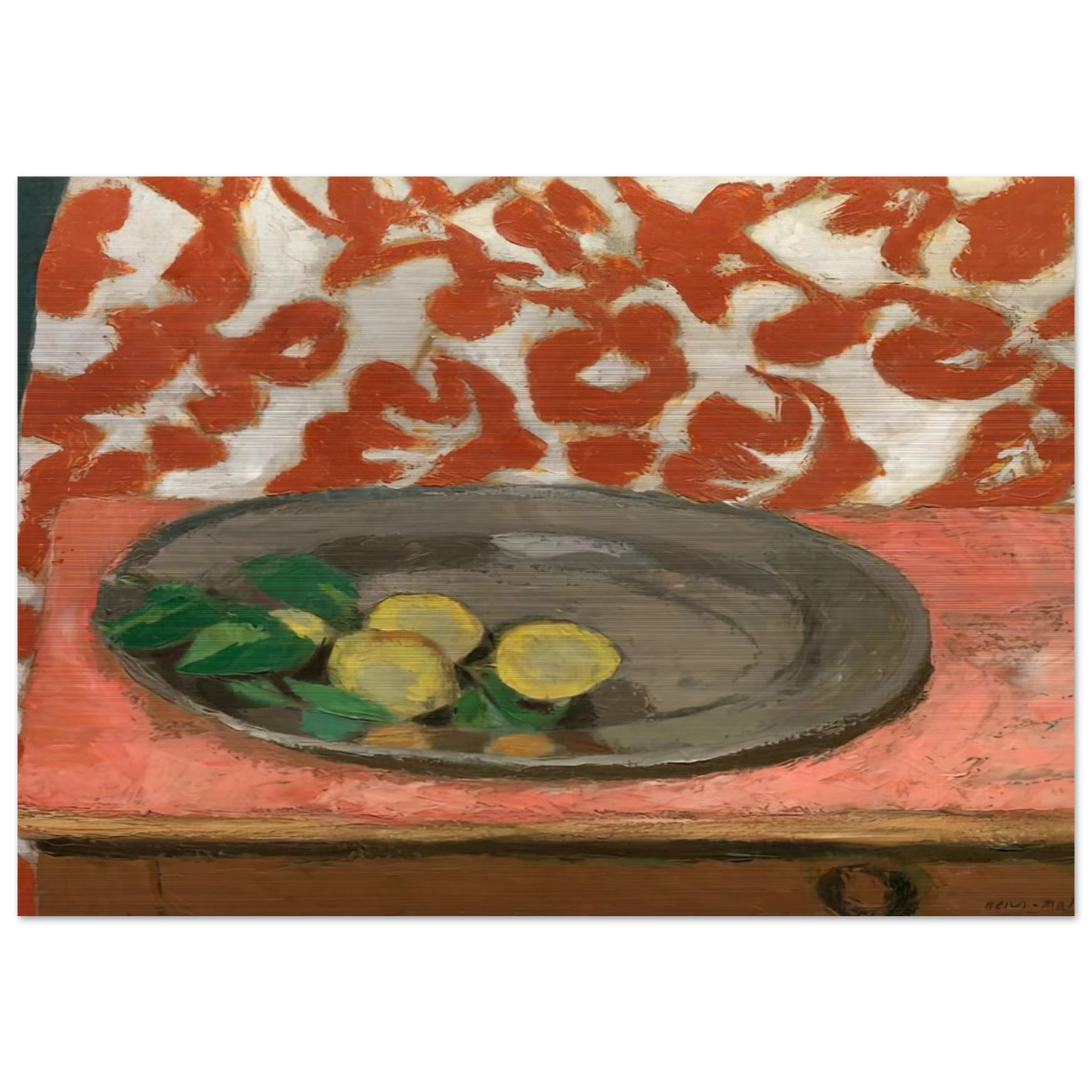 LEMONS ON A PEWTER PLATE 1929 - Henri Matisse Brushed Aluminum Print - 70x100 cm / 28x40 inches | Henri Matisse Aluminum Print | Henri Matisse Prints