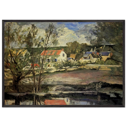 In the Oise Valley - Paul Cezanne 70x100 cm / 28x40 inches Framed Art Print – Black Wooden Frame