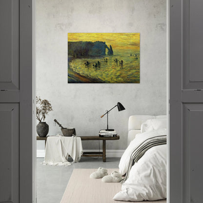 The Cliffs at Etretat - claude monet Brushed Aluminum Print - 70x100 cm / 28x40 inches | claude monet Aluminum Print | claude monet Prints