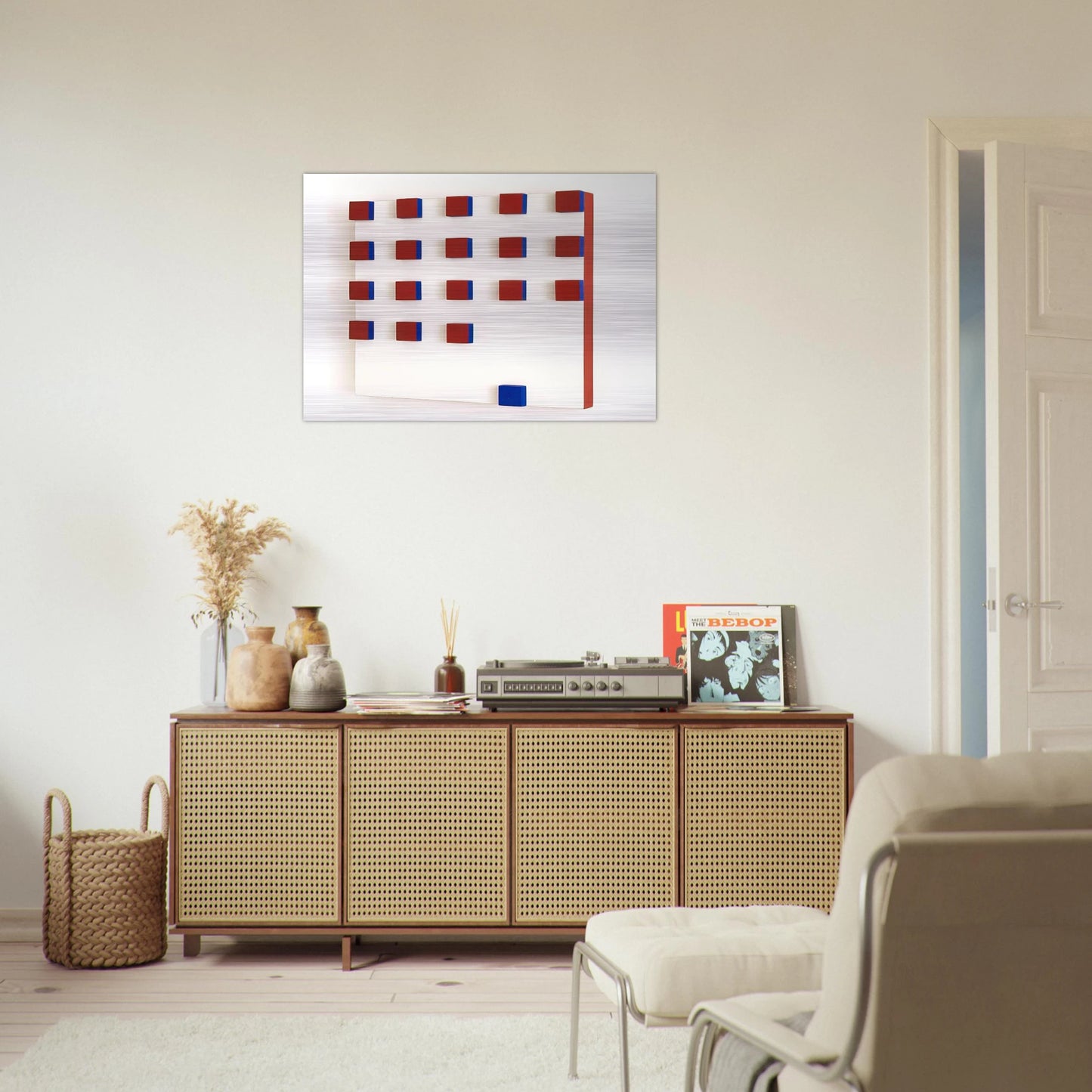 Relief in Red and Blue - 1956 - Lygia Pape Brushed Aluminum Print - 70x100 cm / 28x40 inches | Lygia Pape Aluminum Print | Lygia Pape Prints