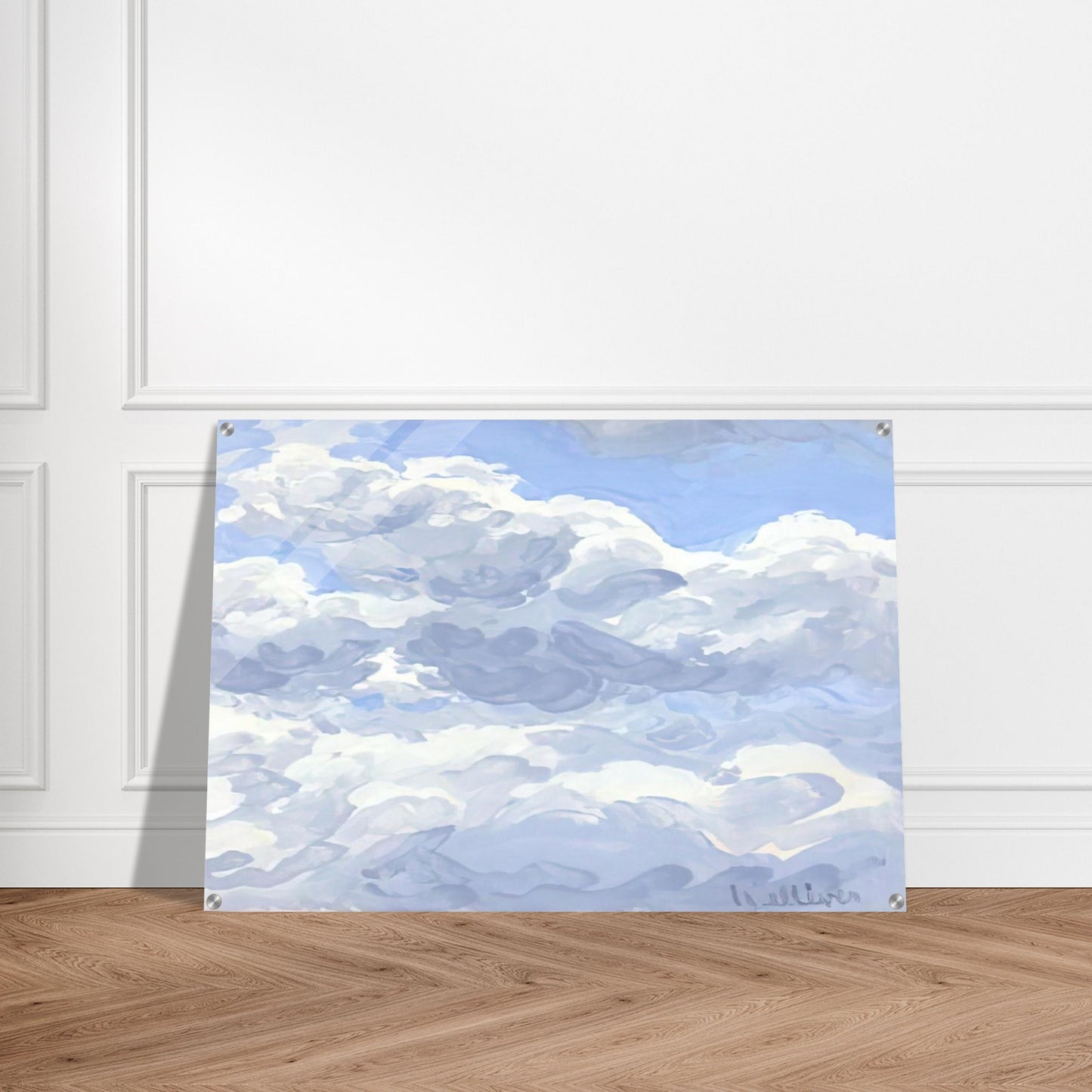 Study for Clouds II - 1979 - Neil Welliver Acrylic Print - 70x100 cm / 28x40″ inches | Neil Welliver Wall Art | Neil Welliver Prints