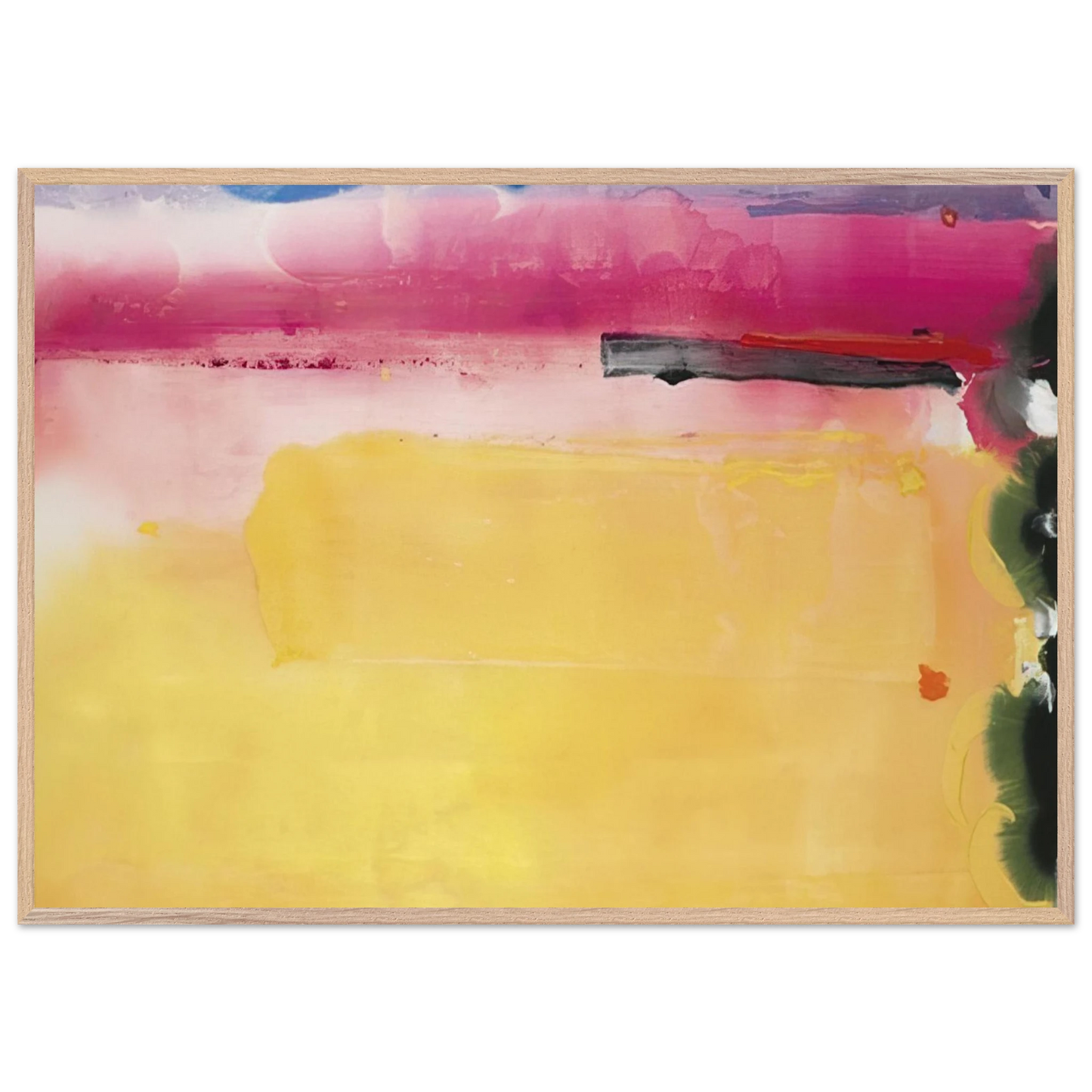 Helen Frankenthaler - Black-Eyed Susan - 1988 Wall art - 45x60 cm / 18x24 inches - Premium Wooden Framed Poster With Fine Art Paper-canvas - White frame