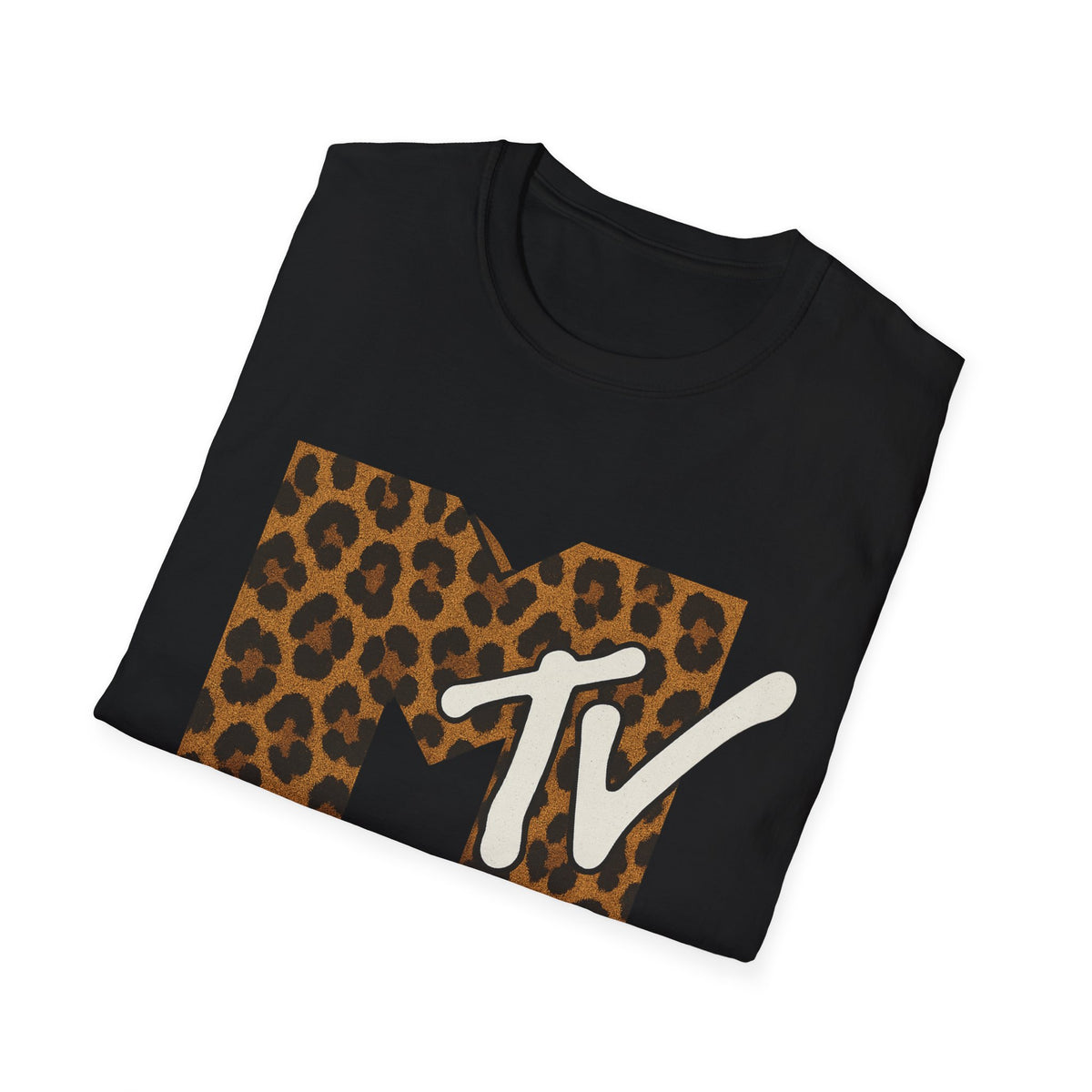 T-shirt graphique rétro MTV imprimé léopard vintage Télé musique Années 80 90 Tee-shirt de groupe unisexe Chemise rock imprimé animal