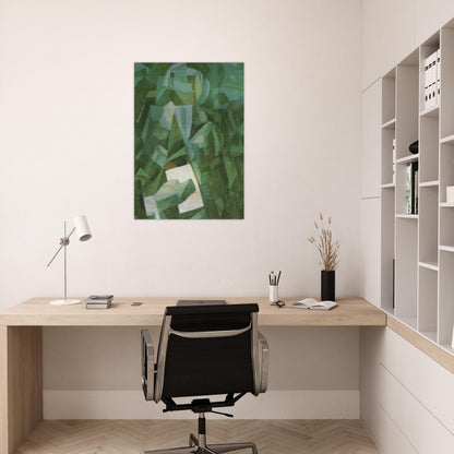 CUBIST COMPOSITION PORTRAIT OF A SEATED PERSON HOLDING A LETTER - Salvador Dali Brushed Aluminum Print - 70x100 cm / 28x40 inches | Salvador Dali Aluminum Print | Salvador Dali Prints