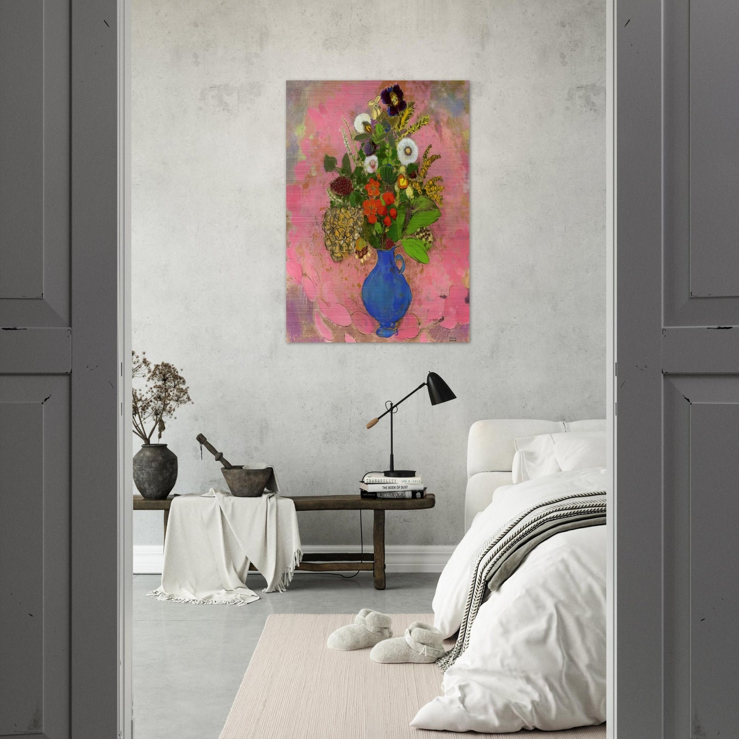 FLOWERS 1905 - Odilon Redon Brushed Aluminum Print - 70x100 cm / 28x40 inches | Odilon Redon Aluminum Print | Odilon Redon Prints