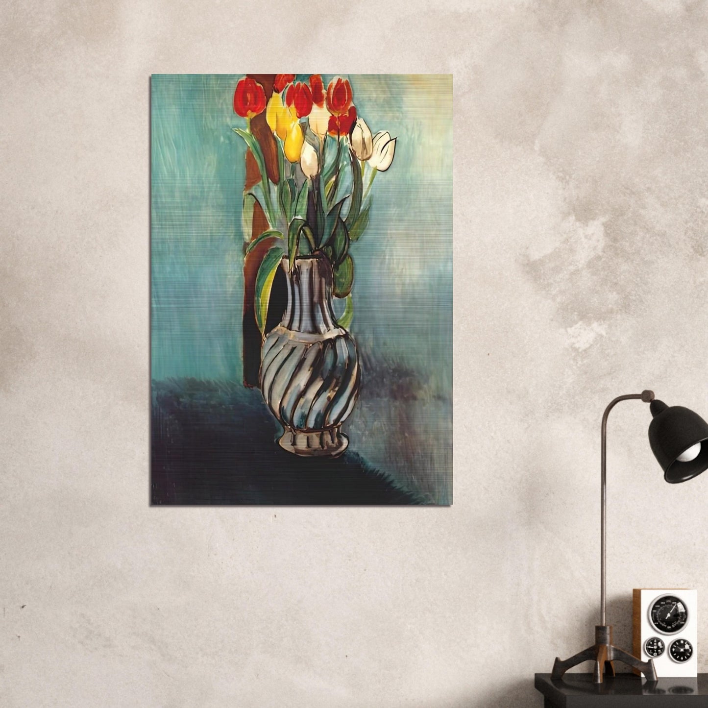 ME MYSELF STENDHAL VASE OF TULIPS 1914 - Henri Matisse Brushed Aluminum Print - 70x100 cm / 28x40 inches | Henri Matisse Aluminum Print | Henri Matisse Prints