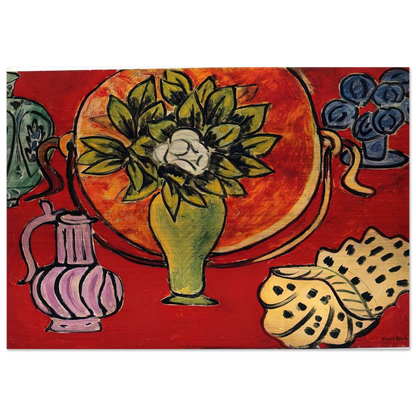 STILL LIFE WITH A MAGNOLIA 1941 - Henri Matisse Brushed Aluminum Print - 70x100 cm / 28x40 inches | Henri Matisse Aluminum Print | Henri Matisse Prints