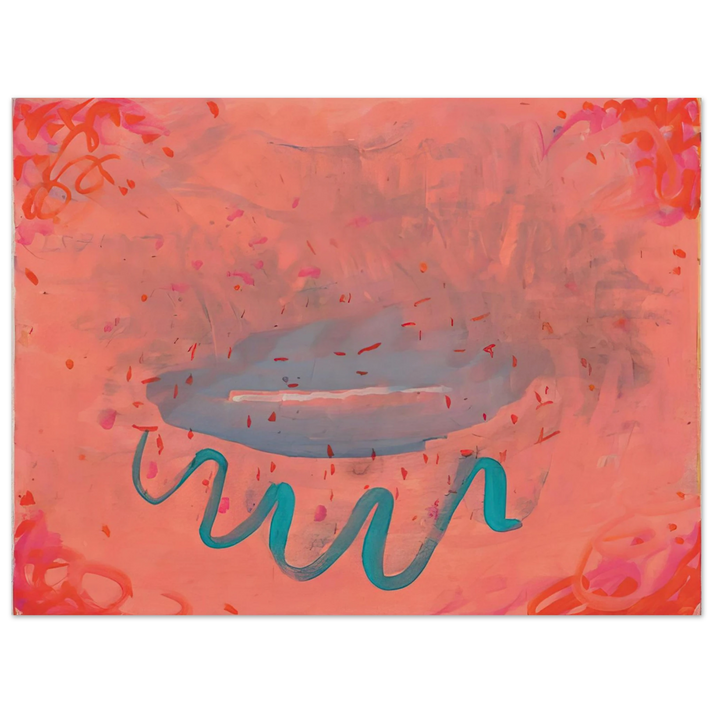 Paul Thek - Untitled Lips with Turquoise - 1984  75x100 cm / 30x40inches Fine Art Poster