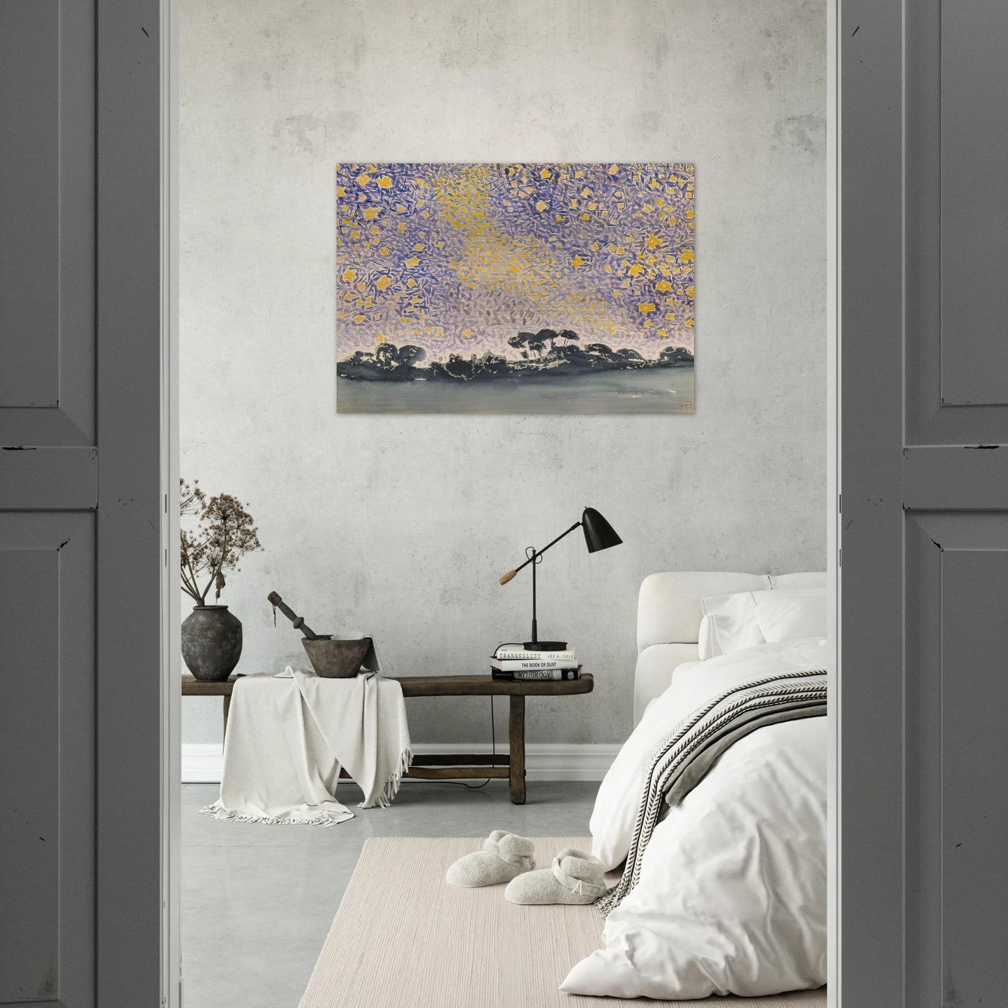 Landscape with Stars - Henri-Edmond Cross Brushed Aluminum Print - 70x100 cm / 28x40 inches | Henri-Edmond Cross Aluminum Print | Henri-Edmond Cross Prints