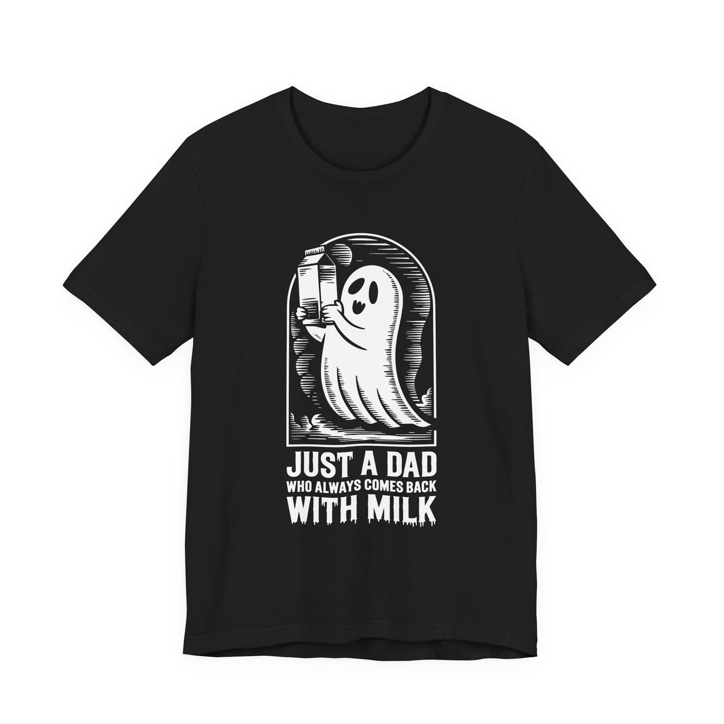 just un père qui revient toujours avec du lait t-shirt Halloween - T-shirt unisexe en jersey à manches courtes