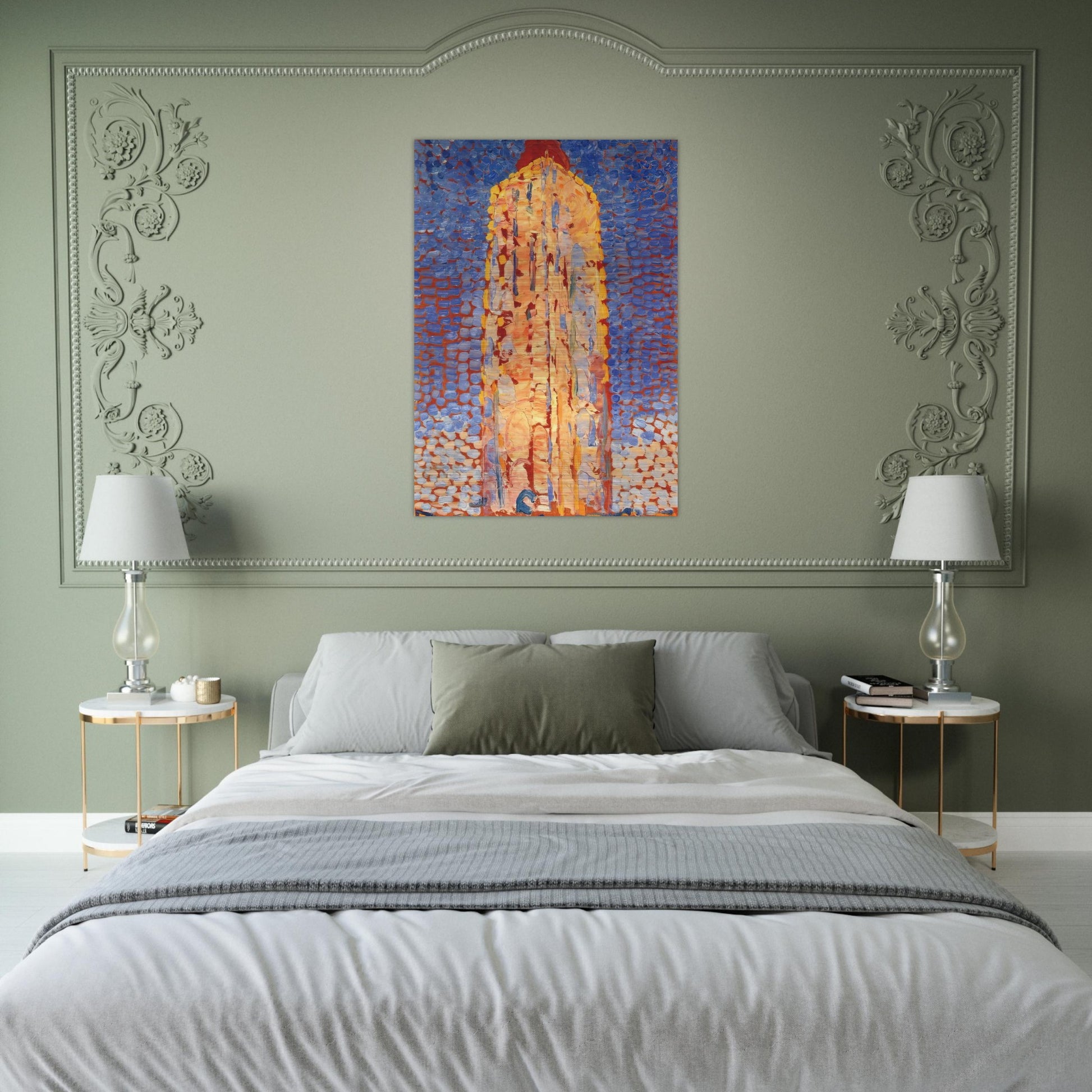 Lighthouse in Westkapelle - Piet Mondrian Brushed Aluminum Print - 70x100 cm / 28x40 inches | Piet Mondrian Aluminum Print | Piet Mondrian Prints